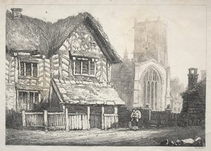 Řada starověkých budov a venkovských domků v severní Anglii: Helmsley od Samuel Prout