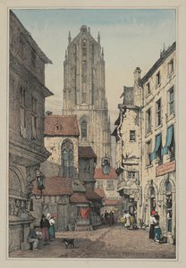 Facisimilie skic vyrobených ve Flandrech a Německu: Dome, Francfort, c. 1833. od Samuel Prout