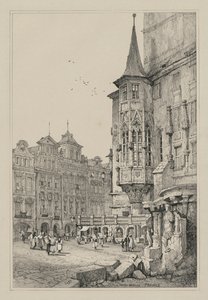 Facisimilies of Sketches made in Flanders and Germany: Hotel de Ville, Prague   1312093   cs       czech Successfully Translated  Original: Portret van Calpurnia Pisonis Romeinse staatsvrouwen (series title) Translat: Portret van Calpurnia Pisonis Romeinse od Samuel Prout