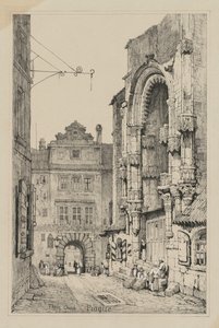 Facisimilies of Sketches made in Flanders and Germany: Thein Church, Prague od Samuel Prout