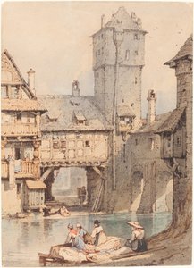 Prádelny před Wasserturm, Norimberk od Samuel Prout