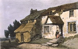 Poblíž Saltash, Cornwall, z „Village Scenery“ (tisk) od Samuel Prout