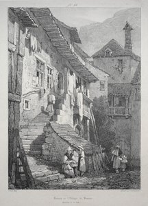Ruiny opatství Baume. Interiér soudu od Samuel Prout
