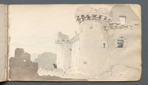 Náčrtník: Zřícenina hradu, 1814. od Samuel Prout