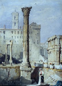 The Column of Phocas (akvarel na papíře) od Samuel Prout