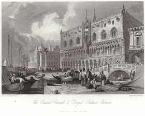 Canal Grande a Dóžecí palác od Samuel Prout