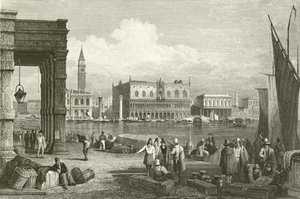 Canal Grande a Dóžecí palác, Benátky od Samuel Prout
