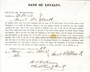 Věrnostní přísaha Samuela R. Blacka z Missouri v hrabství St. Louis od Samuel R. Black