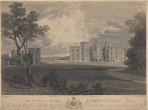 Jihozápadní pohled na hrad Dunster, Somersetshire od Samuel Rawle