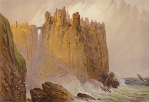 Sever Irska, hrad Dunluce (barevné lito)