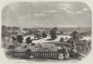 Návštěva královny v Birminghamu, Aston Park, z Aston Hall, Birmingham v dálce od Samuel Read