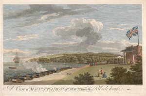 Pohled na horu Edgcumbe z Block House, hospoda. 1755. od Samuel Scott