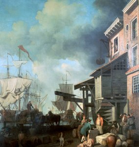 Obraz Old Custom House Quay, 18. století od Samuel Scott