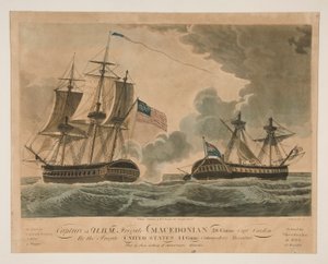 Zajetí H. B. M. Fregate Macedonian? Spojené státy americké od Samuel Seymour