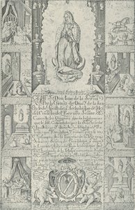 Odpustek za darování almužny na stavbu kostela sv..., 1608 faksimile 1930-40. od Samuel Stradanus