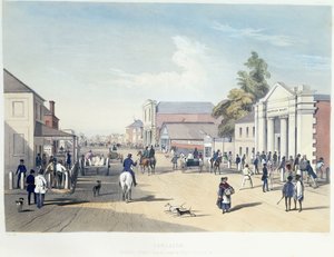 Adelaide, Hindley Street, Plate 41, z „South Australia Illustrated“ George French Angas