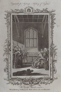 Rozsudek smrti četl Mary Queen of Scots v sále, kde byla sťata od Samuel Wale