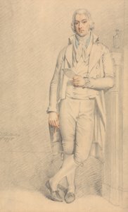 Gentleman, po celé délce, držící papír a tužku od Samuel de Wilde
