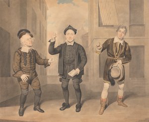 Scéna z divadelní hry - Tři herci od Samuel de Wilde
