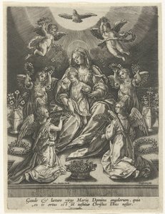 Madonna a dítě obklopené anděly od Samuel van Hoogstraten