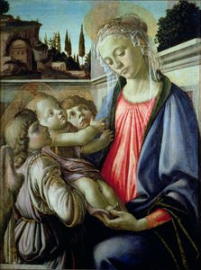 Madonna a dítě s anděly (tempera na panelu) od Sandro Botticelli