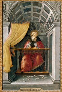 Svatý Augustin ve své cele Obraz Alessandra di Mariano dei Filipepi dit Sandro Botticelli (1445-1510). Tempera na plátně od Sandro Botticelli