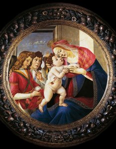 Panna a dítě a dva andělé (tempera na dřevě, kolem roku 1490) od Sandro Botticelli