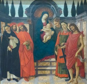 Madona s dítětem se svatými, kolem roku 1497 (olej na plátně) od Sandro (and workshop) Botticelli