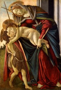 Madona s dítětem s nemluvnětem sv. Jana kolem roku 1490 (tempera)