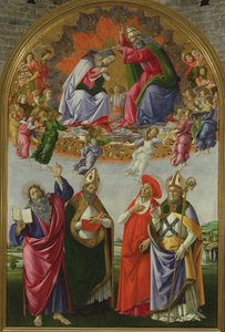 Korunovace Panny Marie (San Marco Altarpiece), 1490-92 (tempera na panelu) od Sandro Botticelli