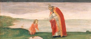 Svatý Augustin a chlapec na pláži od Sandro Botticelli