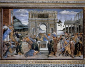 Trest Rotte Korah od Sandro Botticelli