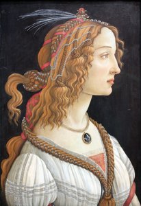 Idealizovaný portrét dámy (Portrét Simonetty Vespucciové jako nymfy) od Sandro Botticelli