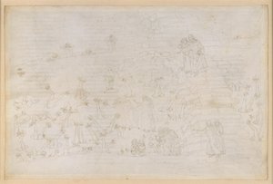 La Divina Commedia, Peklo XIX. Vergilius a Dante v osmém kruhu pekla (Malebolge), 3. bolgia: Zkorumpovaní církevní hodnostáři, trest pro simonisty od Sandro Botticelli