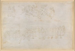 La Divina Commedia, Inferno XXIII. Vergilius a Dante v osmém kruhu pekla (Malebolge), 6. bolgia: Trest pro pokrytce od Sandro Botticelli