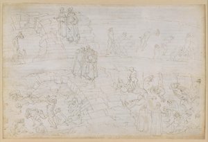 La Divina Commedia, Peklo XXIX. Vergilius a Dante v osmém kruhu pekla (Malebolge), 10. bolgia: Trest pro padělatele a alchymisty od Sandro Botticelli