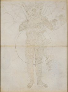 La Divina Commedia, Peklo XXXIV (2). Střed pekla: Lucifer v plné podobě (Velký Satan); Rozloučení s peklem od Sandro Botticelli