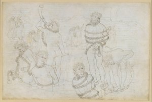 La Divina Commedia, Inferno XXXI. Osmý kruh pekla (Malebolge): Bitva obrů – Pozzo dei Giganti od Sandro Botticelli
