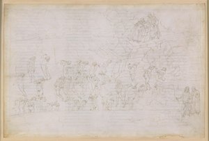 La Divina Commedia, Peklo XX. Vergilius a Dante v osmém kruhu pekla (Malebolge), 4. bolgia: Trest pro čaroděje a věštce; setkání s Mantem od Sandro Botticelli