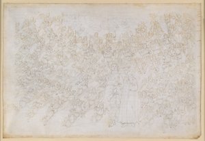 La Divina Commedia, Paradiso XXVIII. Devátá sféra (Křišťálová obloha neboli Primum Mobile): Dante vidí Boha jako jasně zářící bod, kolem něhož krouží sbory andělů; Beatrice vysvětluje hierarchii a působící síly této sféry od Sandro Botticelli