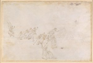 La Divina Commedia, Purgatorio II. Předočistec, Okruh ostrovů: Příchod duší na břeh; Rozhovor s Casellou od Sandro Botticelli