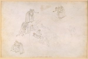 La Divina Commedia, Purgatorio VII. Předočistec, střední zóna: Údolí nedbalých knížat od Sandro Botticelli