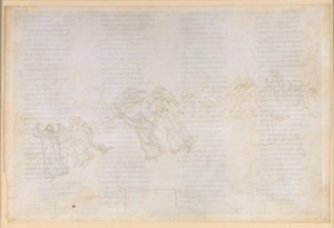La Divina Commedia, Purgatorio XIV. Druhý kruh očistce: pokání za závist a škodolibost; rozhovor mezi Guidem del Ducou a Rinierim da Calbolim od Sandro Botticelli
