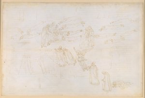La Divina Commedia, Purgatorio XIX. Výstup do pátého kruhu očistce: Danteův sen o Sirénách; pokání chamtivých a rozmařilců; rozhovor s Hadriánem V. od Sandro Botticelli
