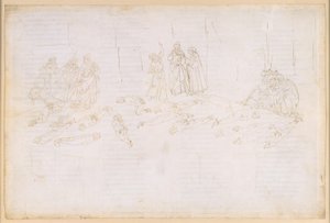 La Divina Commedia, Purgatorio XXI. Pátý kruh očistce: pokání chamtivých a rozmařilců; vystoupení Statiuse od Sandro Botticelli