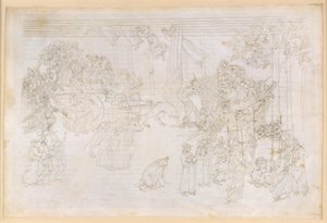 La Divina Commedia, Purgatorio XXXII. Pozemský ráj: Strom poznání a historický osud církve od Sandro Botticelli