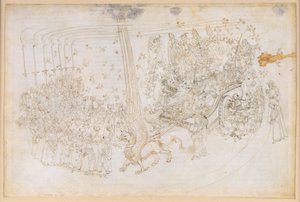 La Divina Commedia, Purgatorio XXX. Pozemský ráj: Beatrice v triumfálním voze od Sandro Botticelli