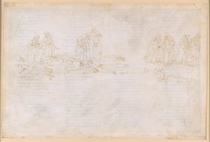 La Divina Commedia, Purgatorio XX. Pátý kruh očistce: Pokání chamtivých a rozmařilců; rozhovor s Hugem Capetem od Sandro Botticelli