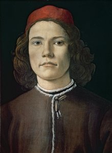 Portrét mladého muže, cca 1480-85 (tempera a olej na panelu)