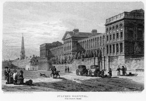 Nemocnice St Lukes, Old Street, Finsbury, Londýn, 1815.